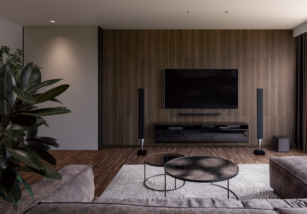 エコカラットプラス スモークウッド ECP-615/SMW2(ダークブラウン)IMAGE01-リビング-TV